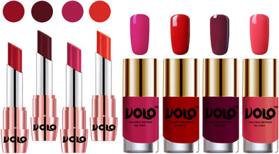 

Volo Ultra HD Shine Nail Polish and Creamy With Matte Lipsticks Combo(Set of 8)