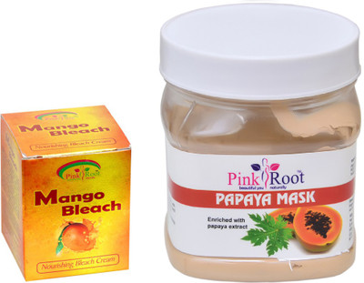 

Pink Root PAPAYA MASK 500GM WITH MANGO BLEACH 50GM(Set of 2)