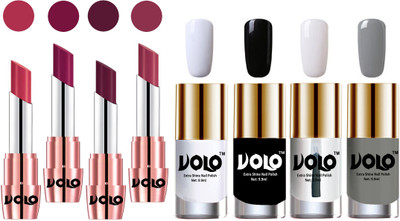 

Volo Ultra HD Shine Nail Polish and Creamy With Matte Lipsticks Combo(Set of 8)