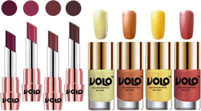 

Volo Ultra HD Shine Nail Polish and Creamy With Matte Lipsticks Combo(Set of 8)