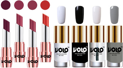 

Volo Ultra HD Shine Nail Polish and Creamy With Matte Lipsticks Combo(Set of 8)