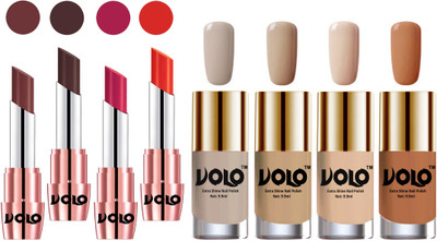 

Volo Ultra HD Shine Nail Polish and Creamy With Matte Lipsticks Combo(Set of 8)