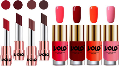 

Volo Ultra HD Shine Nail Polish and Creamy With Matte Lipsticks Combo(Set of 8)