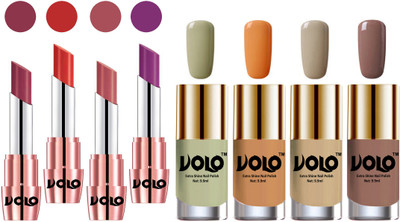 

Volo Ultra HD Shine Nail Polish and Creamy With Matte Lipsticks Combo(Set of 8)