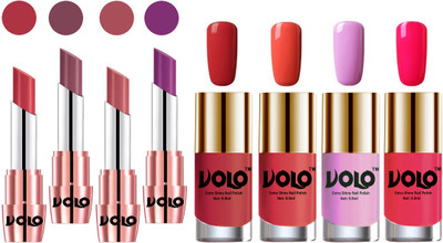 

Volo Ultra HD Shine Nail Polish and Creamy With Matte Lipsticks Combo(Set of 8)