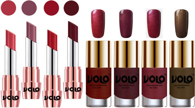 

Volo Ultra HD Shine Nail Polish and Creamy With Matte Lipsticks Combo(Set of 8)
