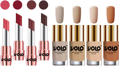 

Volo Ultra HD Shine Nail Polish and Creamy With Matte Lipsticks Combo(Set of 8)