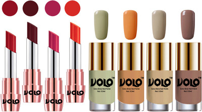 

Volo Ultra HD Shine Nail Polish and Creamy With Matte Lipsticks Combo(Set of 8)