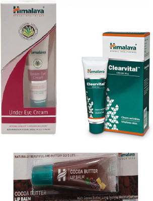 

Himalaya under eye cream, clearvital cream, coca butter lip balm(Set of 3)