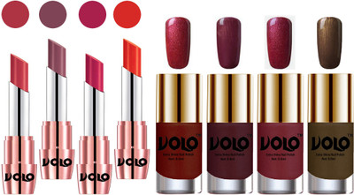 

Volo Ultra HD Shine Nail Polish and Creamy With Matte Lipsticks Combo(Set of 8)