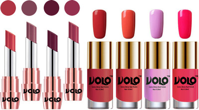 

Volo Ultra HD Shine Nail Polish and Creamy With Matte Lipsticks Combo(Set of 8)
