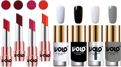 

Volo Ultra HD Shine Nail Polish and Creamy With Matte Lipsticks Combo(Set of 8)