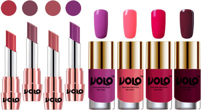 

Volo Ultra HD Shine Nail Polish and Creamy With Matte Lipsticks Combo(Set of 8)
