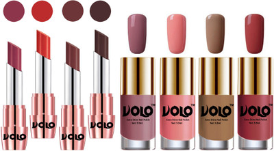

Volo Ultra HD Shine Nail Polish and Creamy With Matte Lipsticks Combo(Set of 8)