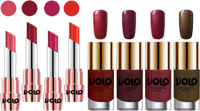 

Volo Ultra HD Shine Nail Polish and Creamy With Matte Lipsticks Combo(Set of 8)
