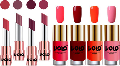 

Volo Ultra HD Shine Nail Polish and Creamy With Matte Lipsticks Combo(Set of 8)