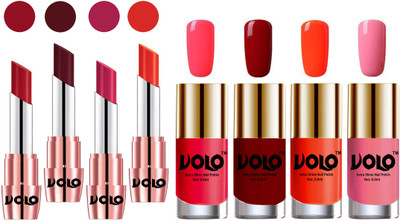 

Volo Ultra HD Shine Nail Polish and Creamy With Matte Lipsticks Combo(Set of 8)