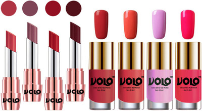 

Volo Ultra HD Shine Nail Polish and Creamy With Matte Lipsticks Combo(Set of 8)