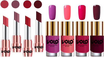 

Volo Ultra HD Shine Nail Polish and Creamy With Matte Lipsticks Combo(Set of 8)