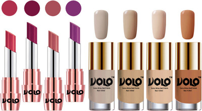 

Volo Ultra HD Shine Nail Polish and Creamy With Matte Lipsticks Combo(Set of 8)