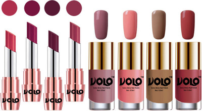 

Volo Ultra HD Shine Nail Polish and Creamy With Matte Lipsticks Combo(Set of 8)