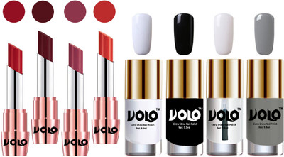

Volo Ultra HD Shine Nail Polish and Creamy With Matte Lipsticks Combo(Set of 8)