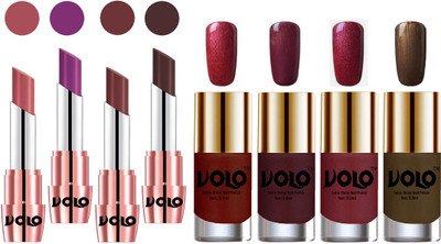 

Volo Ultra HD Shine Nail Polish and Creamy With Matte Lipsticks Combo(Set of 8)