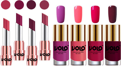 Volo Ultra HD Shine Nail Polish and Creamy With Matte Lipsticks Combo(Set of 8)