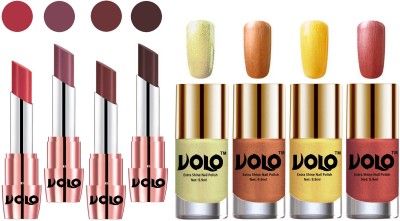 

Volo Ultra HD Shine Nail Polish and Creamy With Matte Lipsticks Combo(Set of 8)