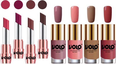 

Volo Ultra HD Shine Nail Polish and Creamy With Matte Lipsticks Combo(Set of 8)