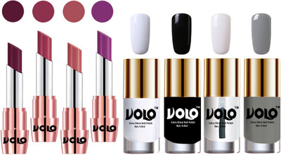 

Volo Ultra HD Shine Nail Polish and Creamy With Matte Lipsticks Combo(Set of 8)