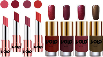 

Volo Ultra HD Shine Nail Polish and Creamy With Matte Lipsticks Combo(Set of 8)