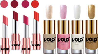 

Volo Ultra HD Shine Nail Polish and Creamy With Matte Lipsticks Combo(Set of 8)