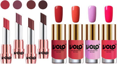 

Volo Ultra HD Shine Nail Polish and Creamy With Matte Lipsticks Combo(Set of 8)
