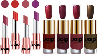 

Volo Ultra HD Shine Nail Polish and Creamy With Matte Lipsticks Combo(Set of 8)