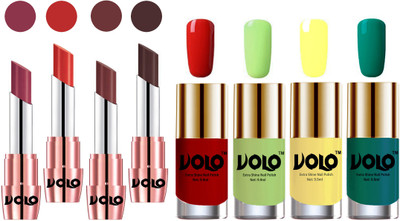 

Volo Ultra HD Shine Nail Polish and Creamy With Matte Lipsticks Combo(Set of 8)