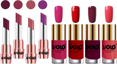 

Volo Ultra HD Shine Nail Polish and Creamy With Matte Lipsticks Combo(Set of 8)