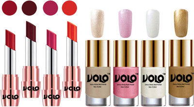 

Volo Ultra HD Shine Nail Polish and Creamy With Matte Lipsticks Combo(Set of 8)