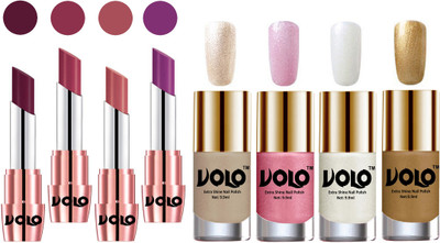

Volo Ultra HD Shine Nail Polish and Creamy With Matte Lipsticks Combo(Set of 8)