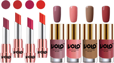 

Volo Ultra HD Shine Nail Polish and Creamy With Matte Lipsticks Combo(Set of 8)