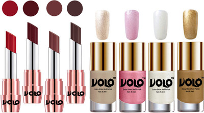 

Volo Ultra HD Shine Nail Polish and Creamy With Matte Lipsticks Combo(Set of 8)