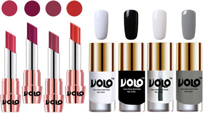 

Volo Ultra HD Shine Nail Polish and Creamy With Matte Lipsticks Combo(Set of 8)