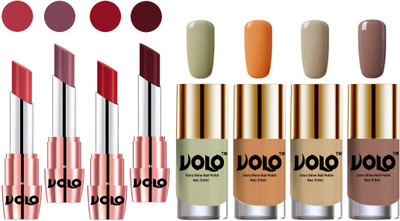 

Volo Ultra HD Shine Nail Polish and Creamy With Matte Lipsticks Combo(Set of 8)
