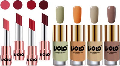 

Volo Ultra HD Shine Nail Polish and Creamy With Matte Lipsticks Combo(Set of 8)