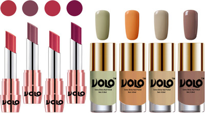 

Volo Ultra HD Shine Nail Polish and Creamy With Matte Lipsticks Combo(Set of 8)