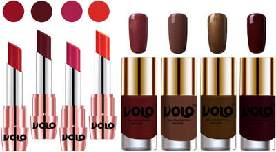 

Volo Ultra HD Shine Nail Polish and Creamy With Matte Lipsticks Combo(Set of 8)