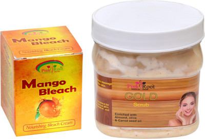 Pink Root GOLD SCRUB 500GM WITH MANGO BLEACH 50GM(Set of 2)