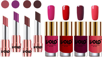 

Volo Ultra HD Shine Nail Polish and Creamy With Matte Lipsticks Combo(Set of 8)