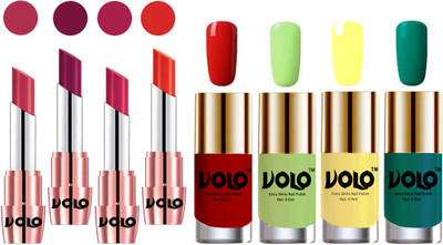 

Volo Ultra HD Shine Nail Polish and Creamy With Matte Lipsticks Combo(Set of 8)