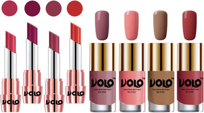 

Volo Ultra HD Shine Nail Polish and Creamy With Matte Lipsticks Combo(Set of 8)